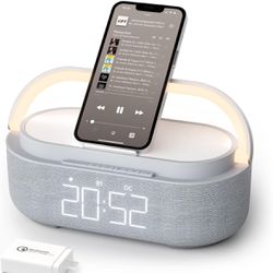 COLSUR 【2024 Newest Gift Alarm Clock Radio with Wireless Charger,