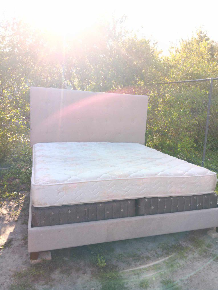 King Size Bed Frame With  Box Spring 