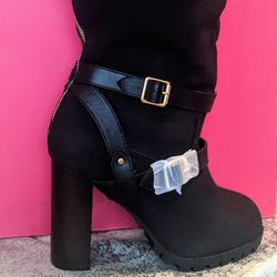 NEW ~ Heeled Boots, Black, 8.5