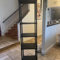 Black 5-Tier Plastic Shelving Unit . 70 X 17 X 14.