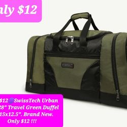 $12🌐Duffel Bag SwissTech Urban Trek 28" Travel Green Duffel 28x15x12.5". Brand New. Only $12 !!!