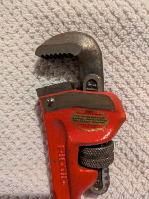 Clé à Tuyau RIDGID 6 Pouces - Vintage USA, Acier, Fonctionnement Parfait
