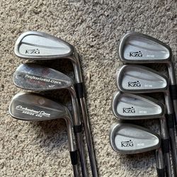 KZG PC-III Iron Set 5-9 W/ Professional Open Pitching and Sand Wedges Stiff Flex