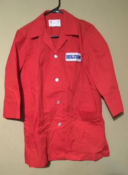 HOLSUM SOLID RED LONG SLEEVE SHIRT MEDIUM CLEVER MAID UNIFORM CO. RN 32421