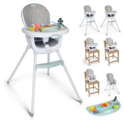 Brand New Infantino Music & Lights 8-in-1 Convertible High Chair, Baby & Toddler Dining Chair with Tray, Interactive Lights & Sounds, Foldable, Easy t