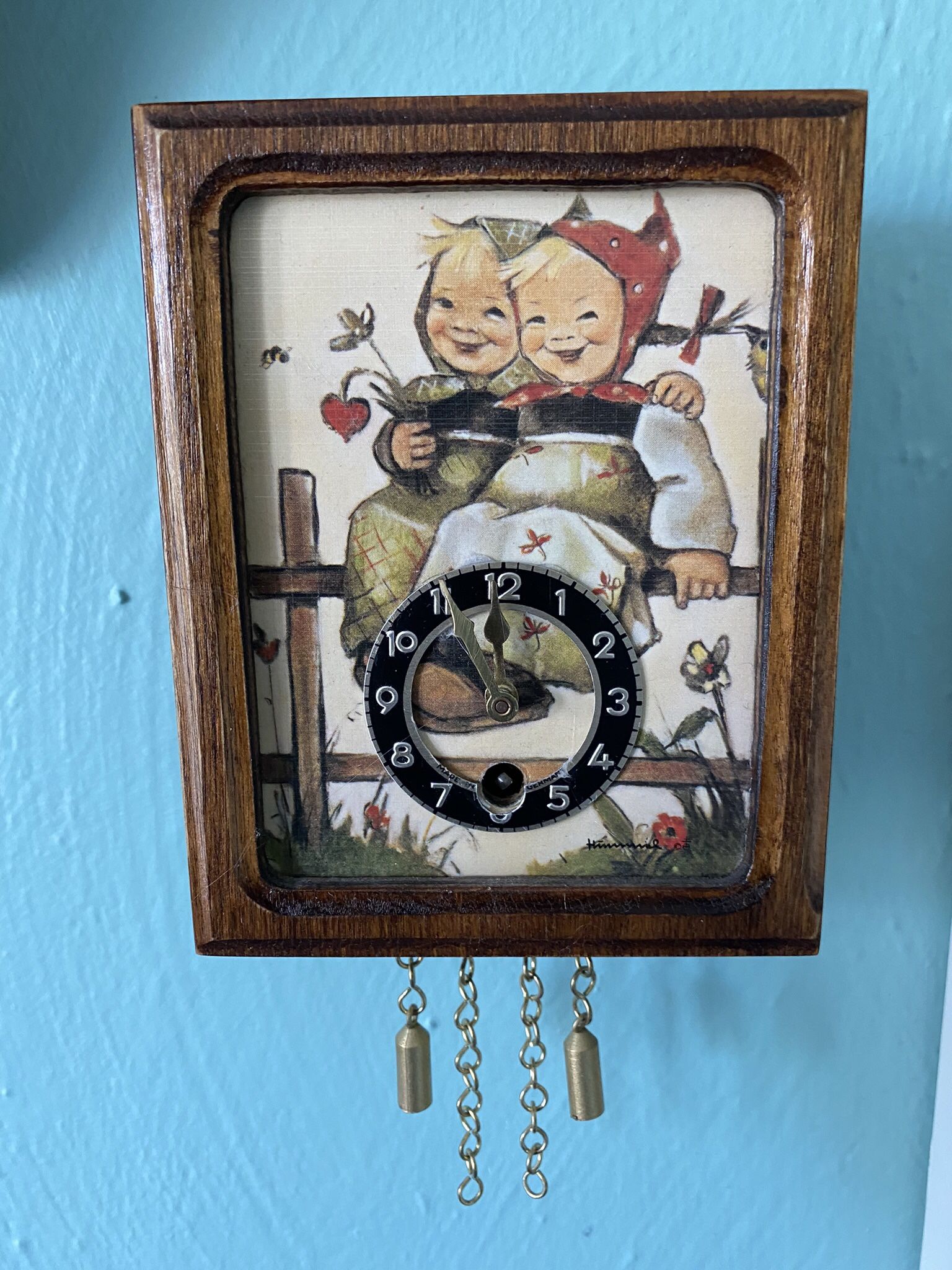 Beautiful Small German Hummel Wall Clock