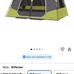 CORE 10-Person Lighted Instant Cabin Tent
