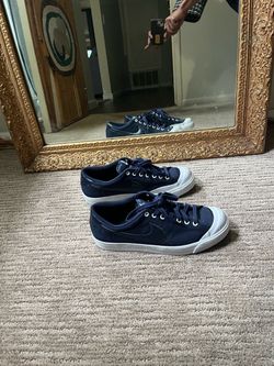 Nike Blazers- Men’s Low Top, Navy Blue Canvas Sneakers 10.5