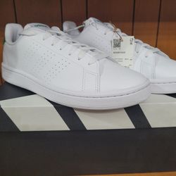 New Adidas Advantage White Green Men's sneaker Shoes  Size 7.5