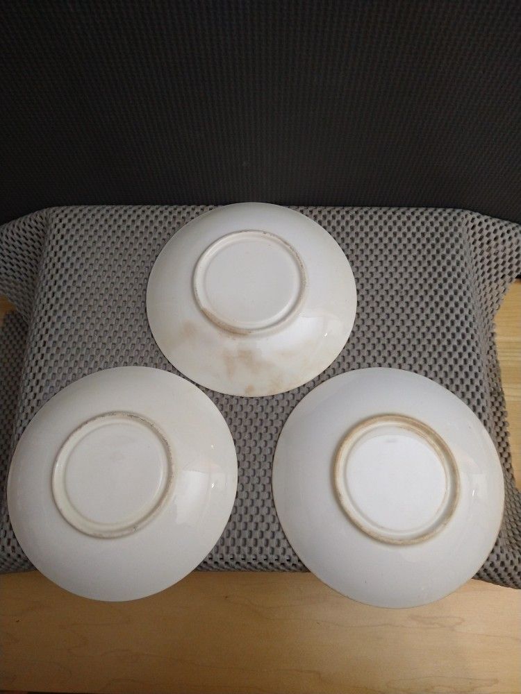 Antique Porcelain Gold Rim Floral 2 Tea Cups 3 Saucers 4 Plates Antiques