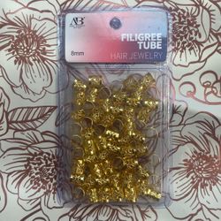 Ana Beauty: 8mm Filigree Tube Hair Jewelry 
