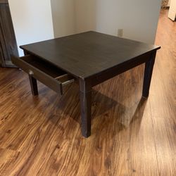Brown Wood Coffee Table With Drawers 