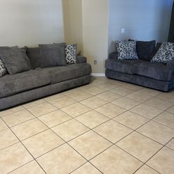 Dark Gray Sofa Set