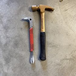 Milwaukee Nail Crow Bar And Craftsman Hammer Metal 