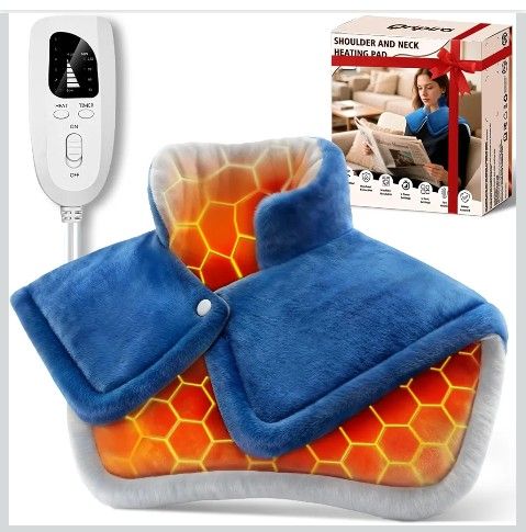 Heating Pads for Neck and Shoulders and Back, Weighted Electric Heating Pad for Deeper Pain Relief, 6 Heat Settings, 4 Auto-Off, 23" x 17", Birthday C