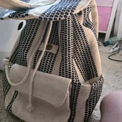 Thread Woven Striped Backpack