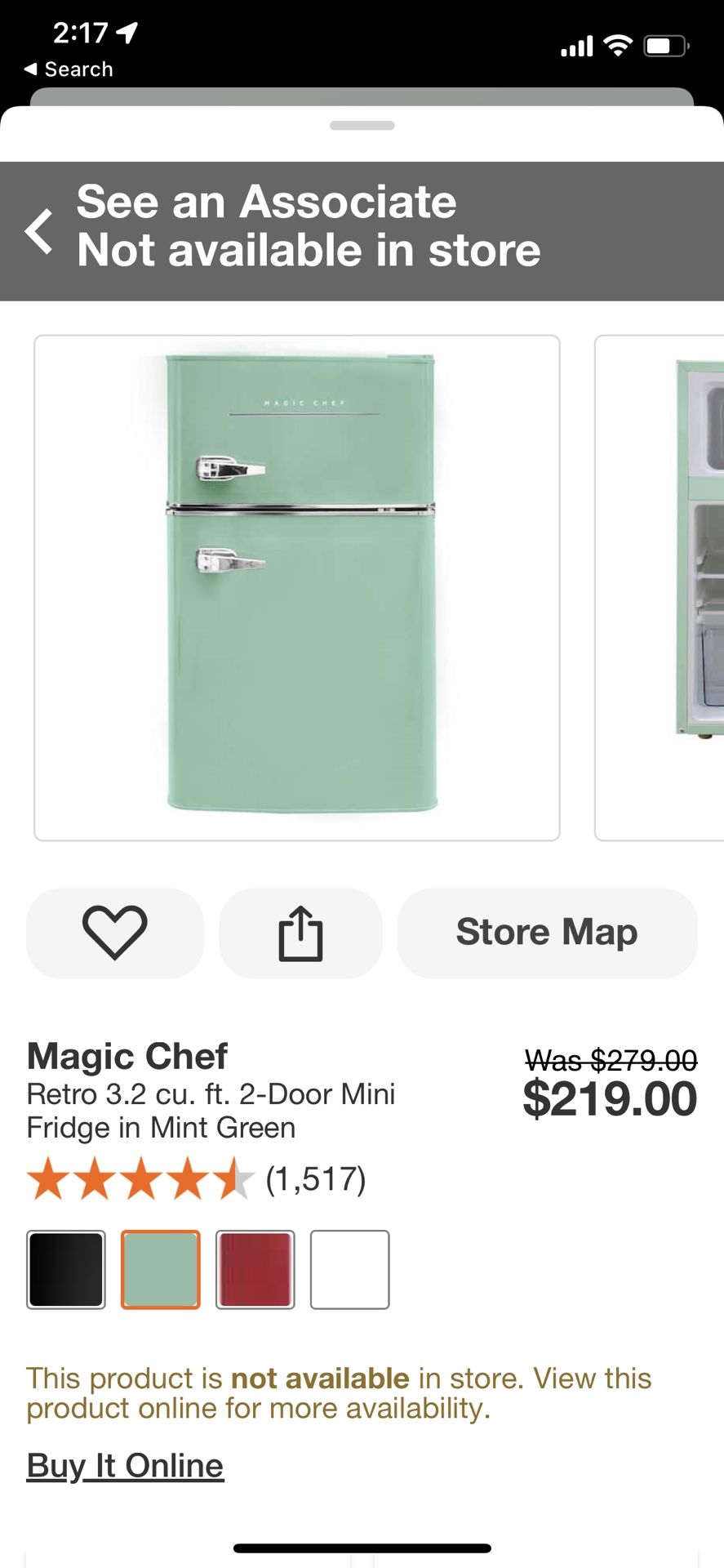 Magic Chef Retro 3.2 Cu. ft. 2-Door Mini Fridge in Mint Green