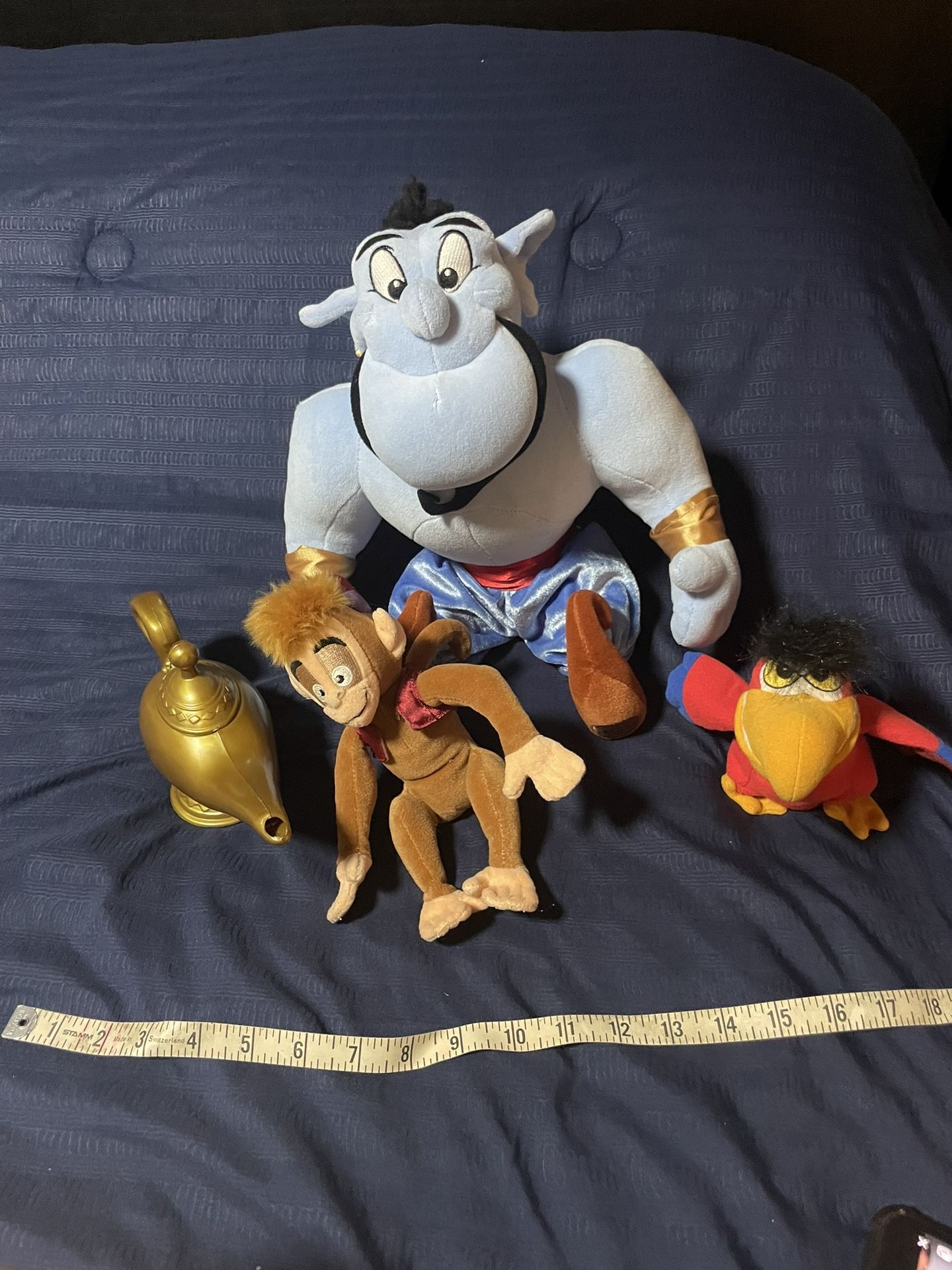 Aladdin Disney Plush Genie Abu Monkey Parrot Iago Magic Lamp Plastic