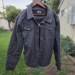 Men's Gray Canvas Jacket Xl Trucker