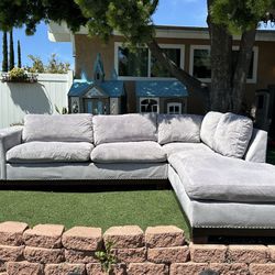 Grey 2 Piece Reversible Sectional Sofa