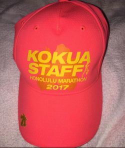 Honolulu Marathon Kokua Staff 2017 Orange Cap New