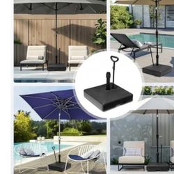 Pellebant 100lbs Patio Umbrella Base with Wheels, HDPE Outdoor Market Umbrella Stand - Easy to Move, Wind-Resistant Design, Black