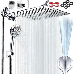 KQJQS THI0017M, 10 Modes, High Pressure Showerhead and Handheld Shower