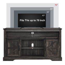 New Dark Rustic Oak 66” TV Stand (see description)