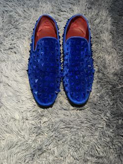 Men’s Size 12 Blue Spiked Loafers Clean – Clean