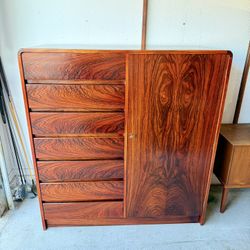 Mid-Century Modern Danish Rosewood Gentleman's Chest Armoire