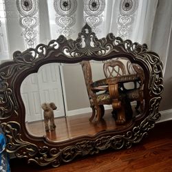 Vintage Style Wooden Mirror