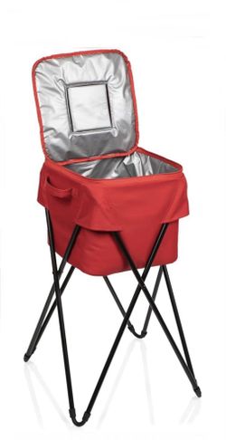 ONIVA - a Picnic Time brand Camping Party Cooler with Stand, Standing Ice Cooler Bag, Leakproof Tub Cooler Stand with Travel Bag• BLUE