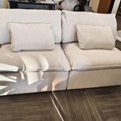 Luxury Oversized Loveseat Sectional Sofa Couch, Premium Down Filled Modular Sectional Sofa, FSC Certified, 80‘’ Width, 2 Seat Cloud Couch for Living R