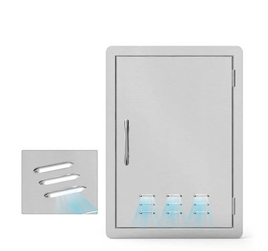 Stainless Steel Single Vertical Access Door with Vents, 17 1/4-Inch by 24 1/4-Inch