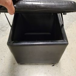 Small Black Storage Ottoman