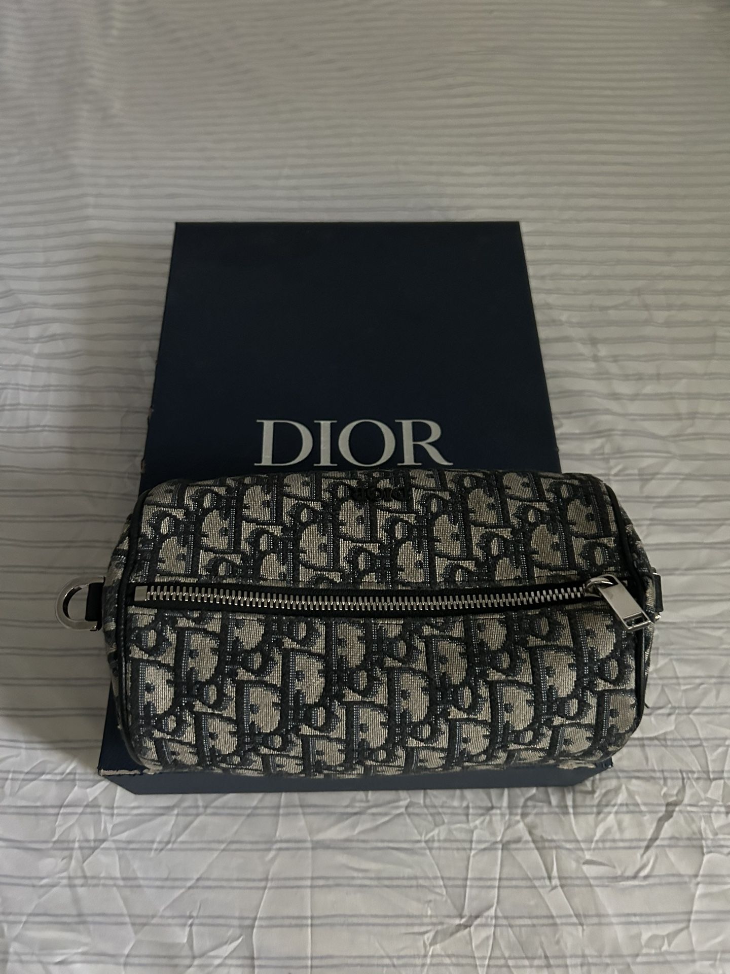 Christian Dior  Roller Oblique Canvas Messenger Bag Navy blue  