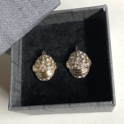 Set of Gold Plated earrings With Diamond studs