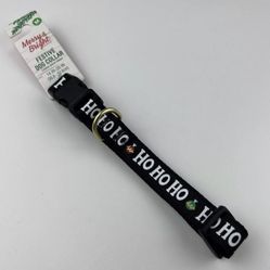 Merry & Bright Adjustable Holiday Themed Dog Collar. “Ho Ho Ho” . Size M. New. 14”- 20”