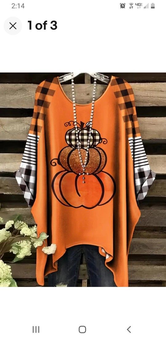 Women Thanksgiving Holiday Fall  Halloween Boho Tunic Top Blouse 4X New