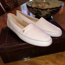 Vintage Sergio Valente Men's Dress Shoes Loafers White Leather sz 8 1/2