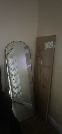 BEAUTYPEAK Arched Full Length Floor Mirror 64"x21.1" Full Body Standing Mirror,Black