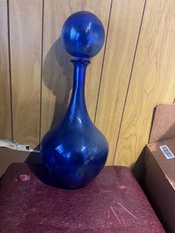 Cobalt Blue Vase with Ball Stopper