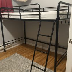 Black Metal Twin Loft Bed Frame