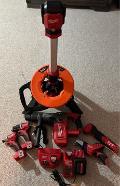 Milwaukee M18/M12 Contractor Bundle $1,100 - 8 Tools + Batteries - Rocket Light, SDS-Max Hammer, Hackzall