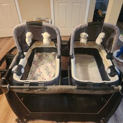 Twin Playpen Bassinet Playard Changing Table