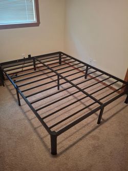 14" queen metal platform bed frame