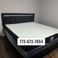 Brand New Queen LED Bed Frame With Mattress & Boxspring $399