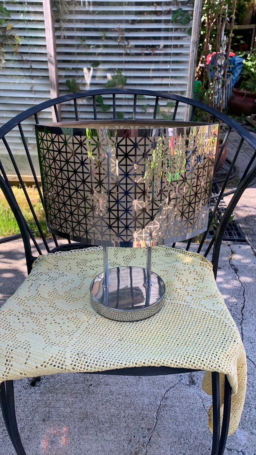 Party Lite Metal Gold Sparkly Candle Holder - Cross Box Design 12.5”X14”