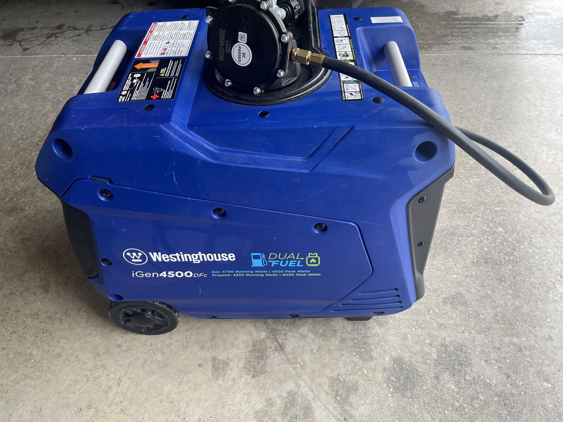 Brand New!! Westinghouse IGen4500 Dfc Watt Dual Fuel Generator. Brand New!!