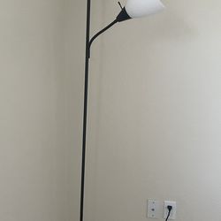 2 Torchiere with task light floor lamps